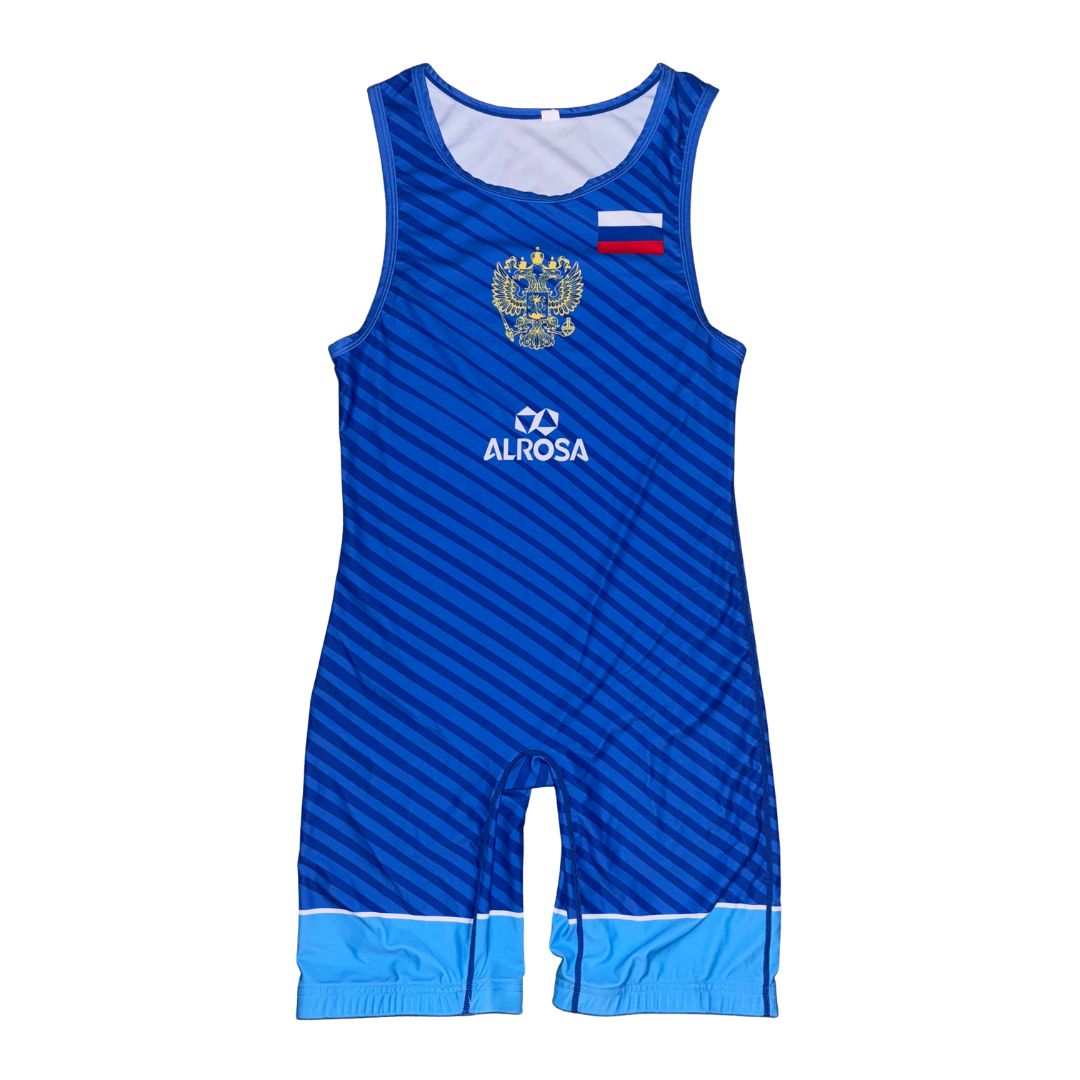 Russia Blue International Wrestling Singlet