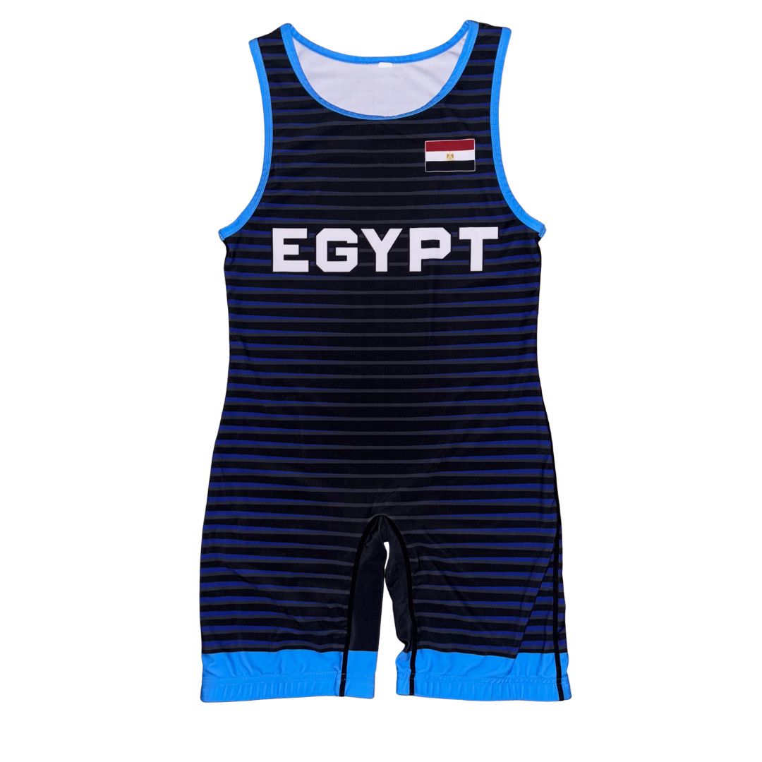 Egypt Blue International Wrestling Singlet