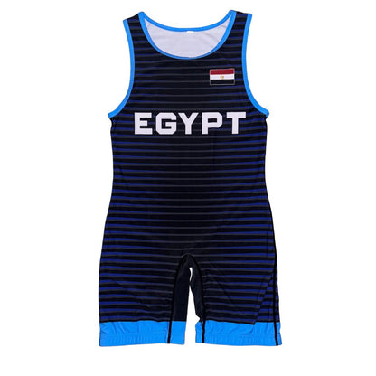 Egypt Blue International Wrestling Singlet